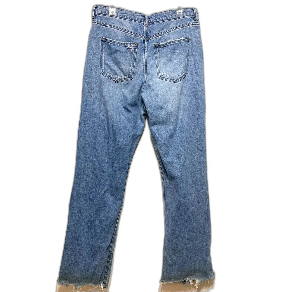 Zara High Rise Distressed Blue Jeans - Picture 9 of 9